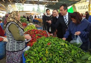 Kökoğuz Çamkıran da pazar esnafıyla buluştu