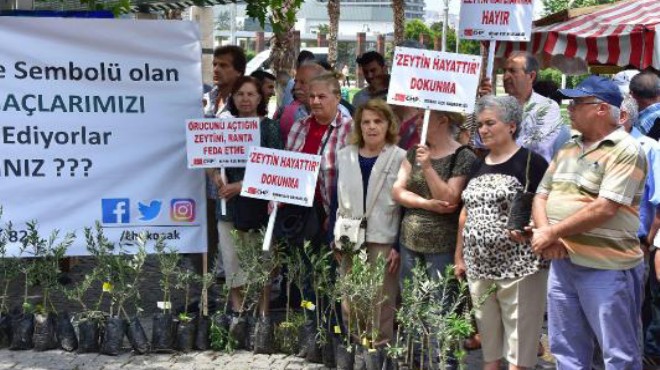 Konak CHP den zeytin tasarısına karşı eylem