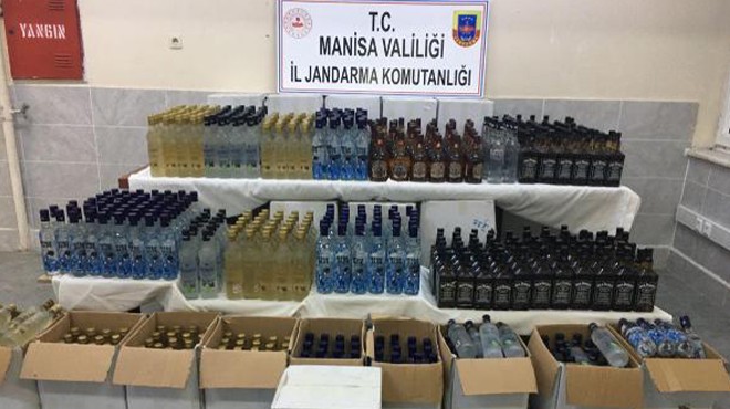 Manisa da 701 şişe kaçak içki ele geçirildi