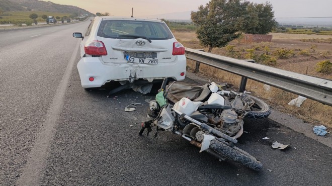 Otomobile çarpan motosikletin sürücüsü hayatını kaybetti