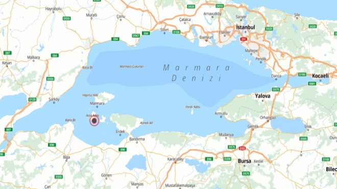Marmara Denizi nde 4.1 büyüklüğünde deprem