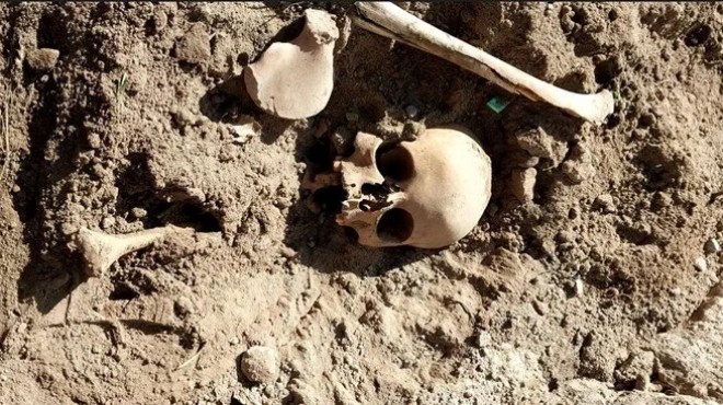 Okul bahçesinde insan kemikleri bulundu