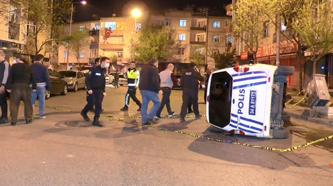 Polis aracı takla attı: 2 polis yaralandı