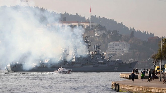 Rus gemisi Boğaz da dumanlar içinde!