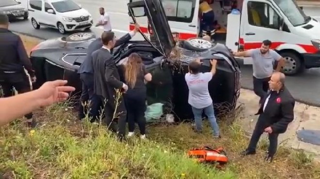 Şentop un koruma ekibi kaza yaptı: 4 yaralı!