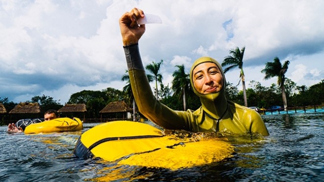 Serbest dalışçı Fatma Uruk tan 3 günde 3 dünya rekoru