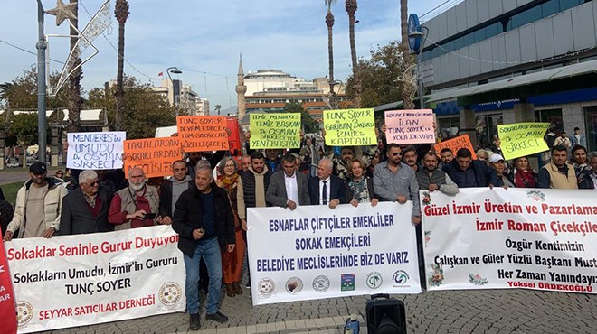 Seyyar satıcılardan destek eylemi: İzmir Tunç’tur, Tunç kalacak!