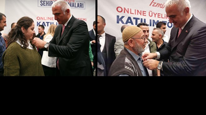 Tam 9 bin 626 kişi... AK Parti den İzmir de  online rozet  töreni!
