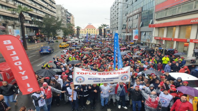 Büyükşehir de TİS krizi.. İzmir de binlerce işçi sokağa indi!
