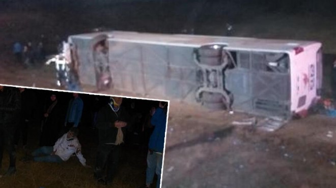 Yolcu otobüsü devrildi: 1 ölü, 20 yaralı